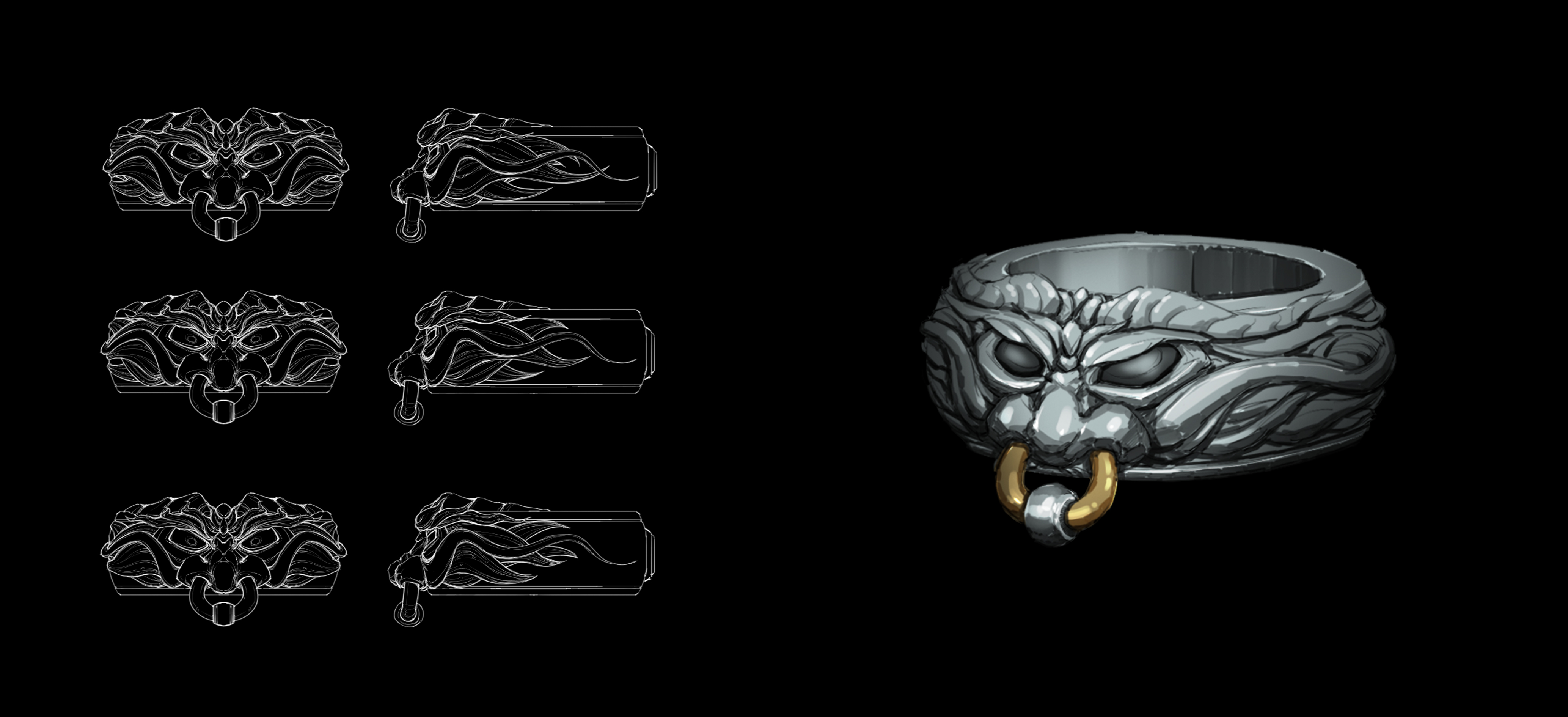 Jewelry Design ，Jewelry design，Chinese style，Ring，Silver ornaments，luxury goods，Original design，Tide card，