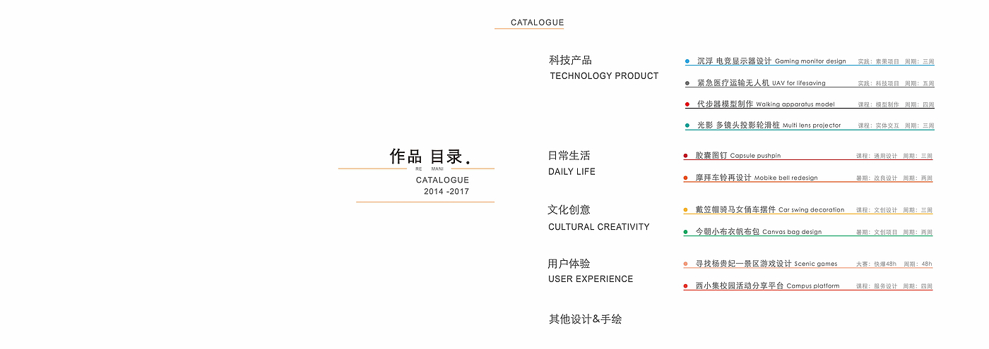 portfolio，sample reels，works，university，