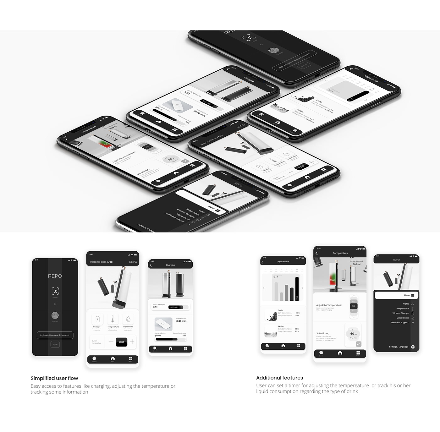 REPO，Multifunctional thermos cup，Wireless charging，