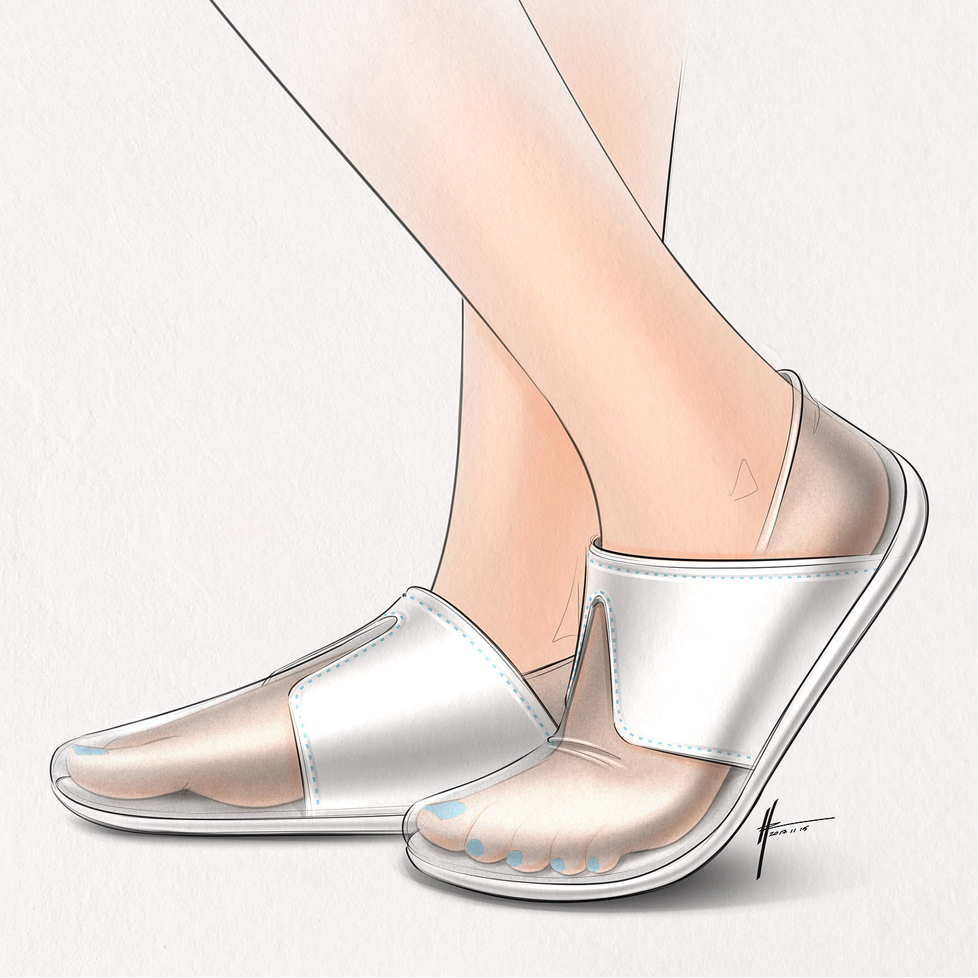 Hand drawn，gym shoes，