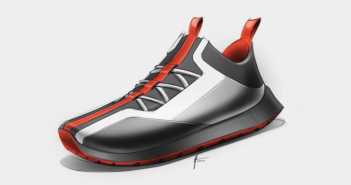 Hand drawn，gym shoes，