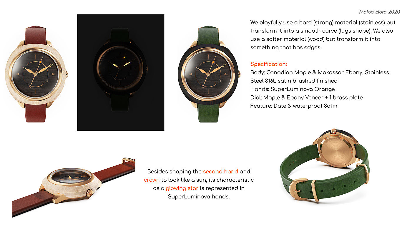 Matoa Elora，wooden ，Wrist watch，