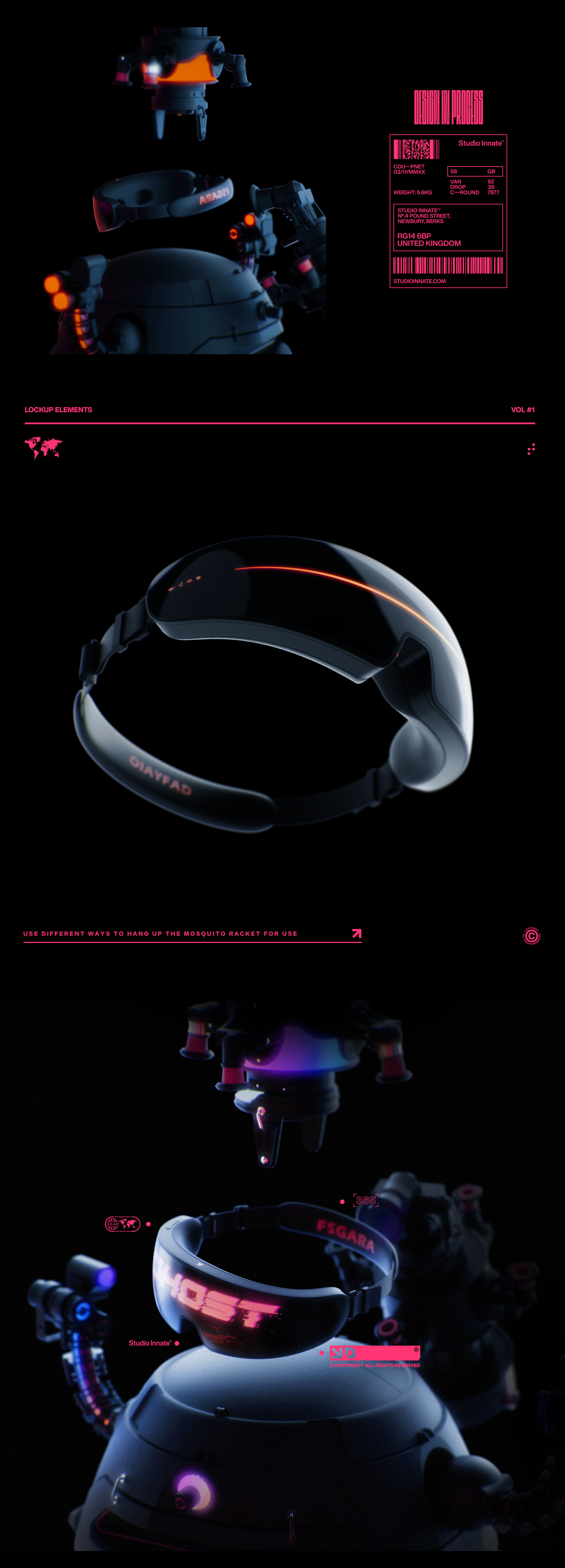 Health punk，Massage goggles，Eye massage instrument，Oxygen design，Render，Texture design，