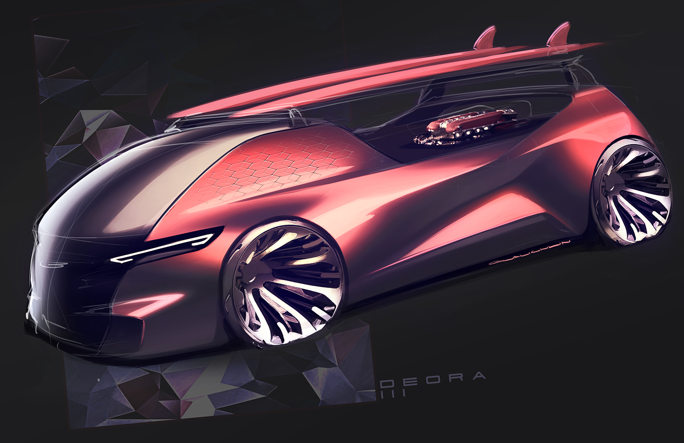 outdoors，automobile，Ubee ，Render，Hand drawn，