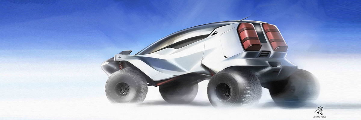 Off-road vehicle，Mitsubishi，Hand drawn，Cool，