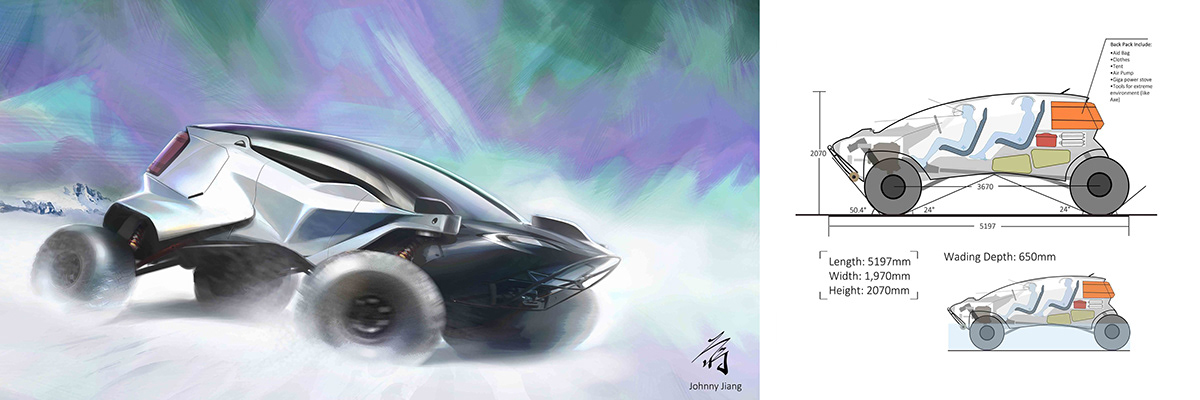 Off-road vehicle，Mitsubishi，Hand drawn，Cool，