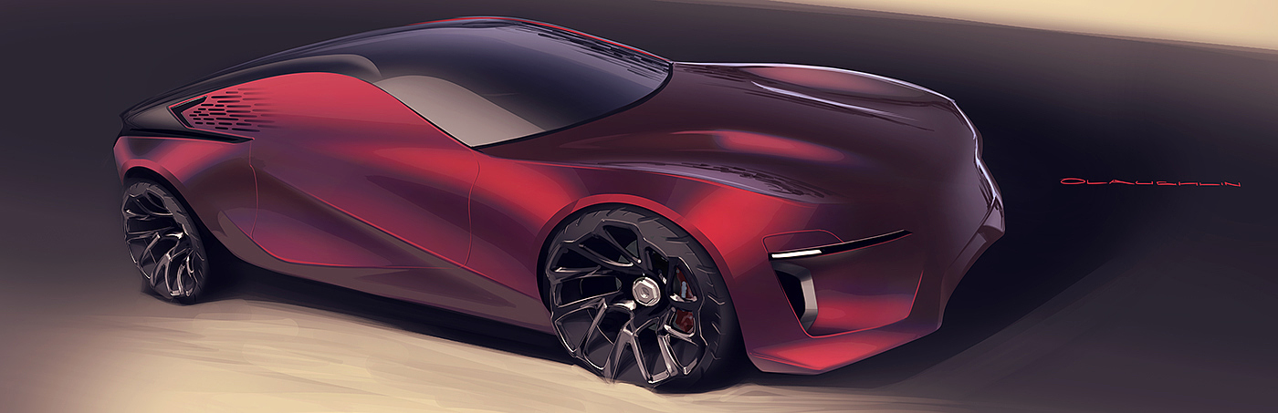 outdoors，automobile，Ubee ，Render，Hand drawn，
