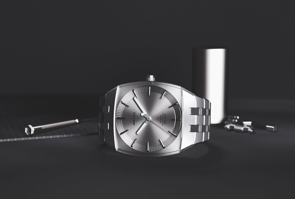 Wrist watch，stainless steel，Grey，Italy，