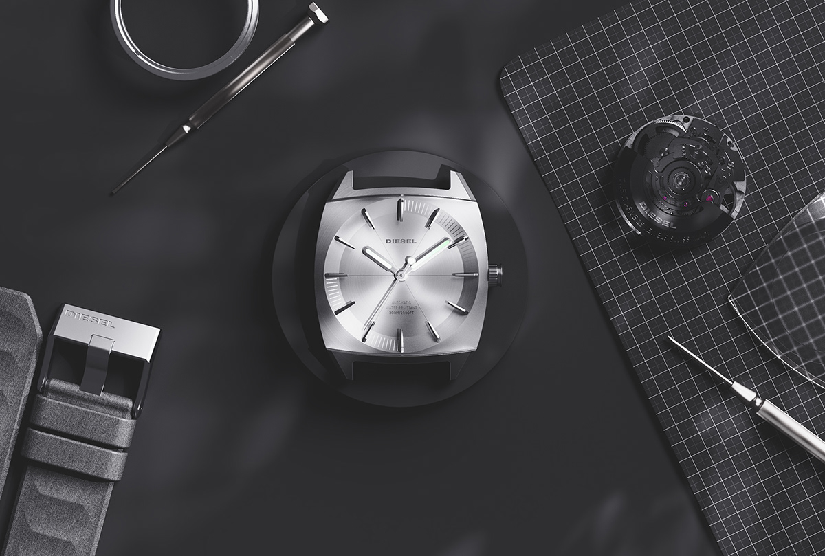 Wrist watch，stainless steel，Grey，Italy，