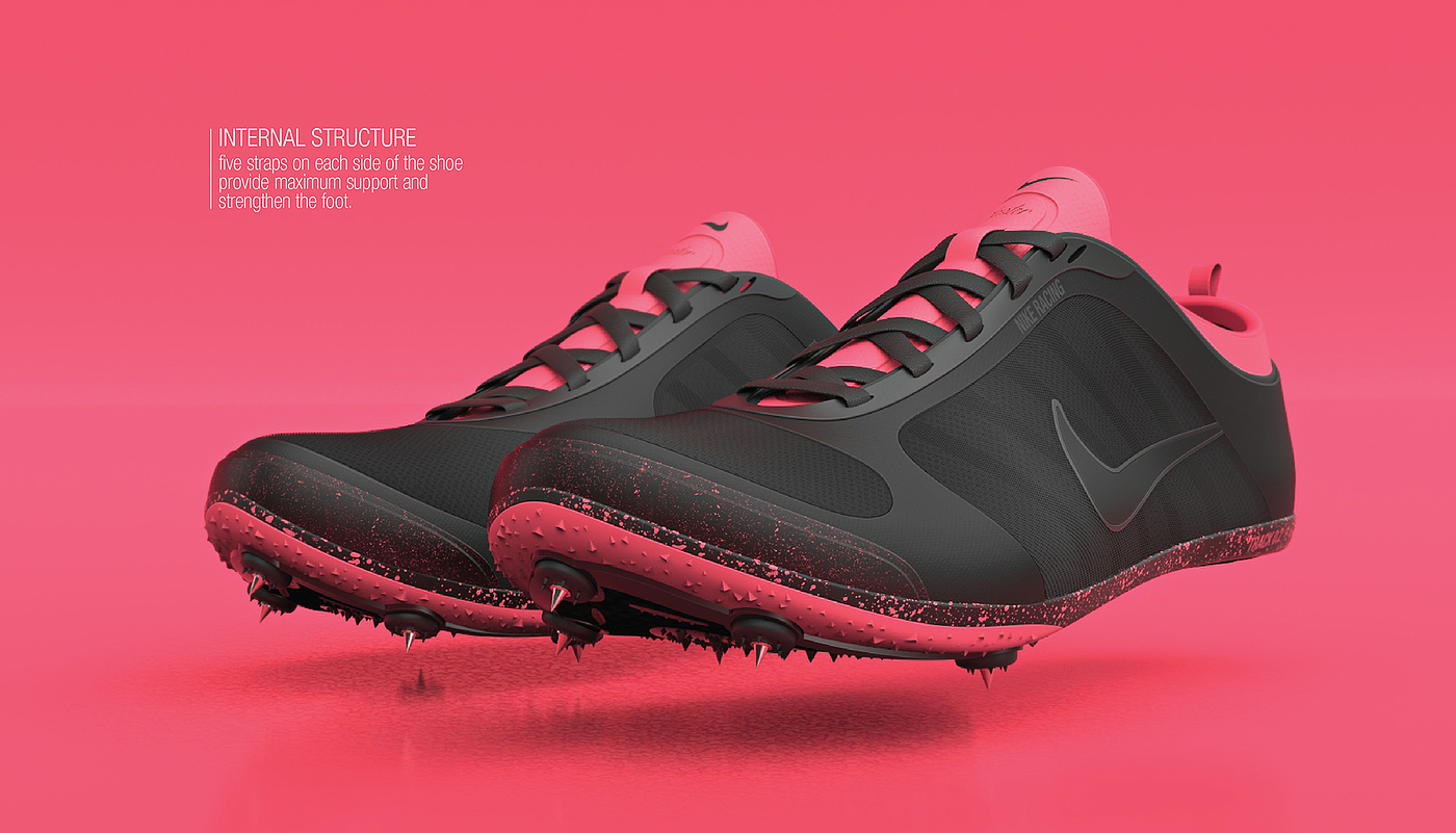 Nike，nike，comfortable，Faster，sneakers，Pink，Alias modeling，Keyshot rendering，