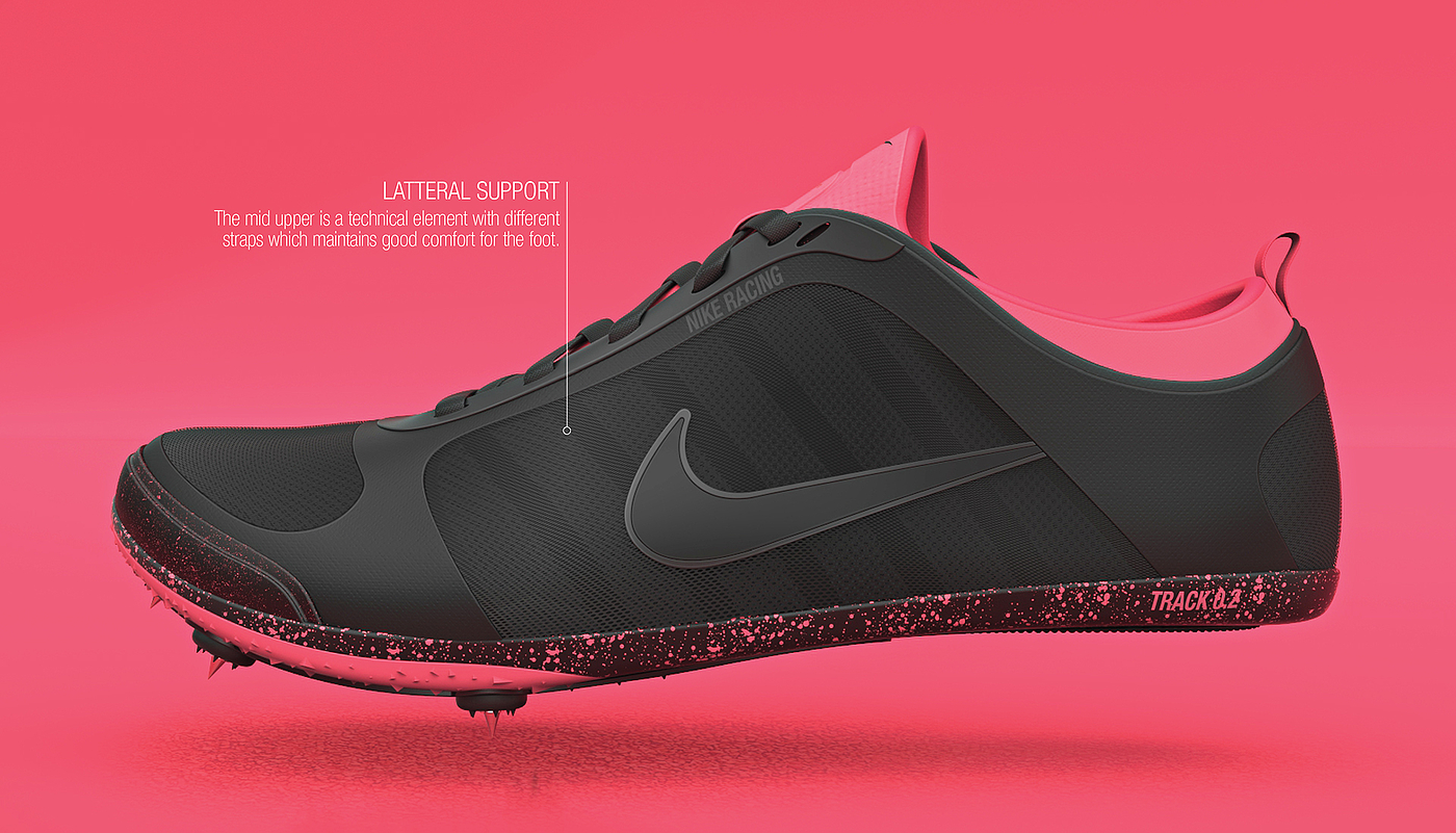 Nike，nike，comfortable，Faster，sneakers，Pink，Alias modeling，Keyshot rendering，