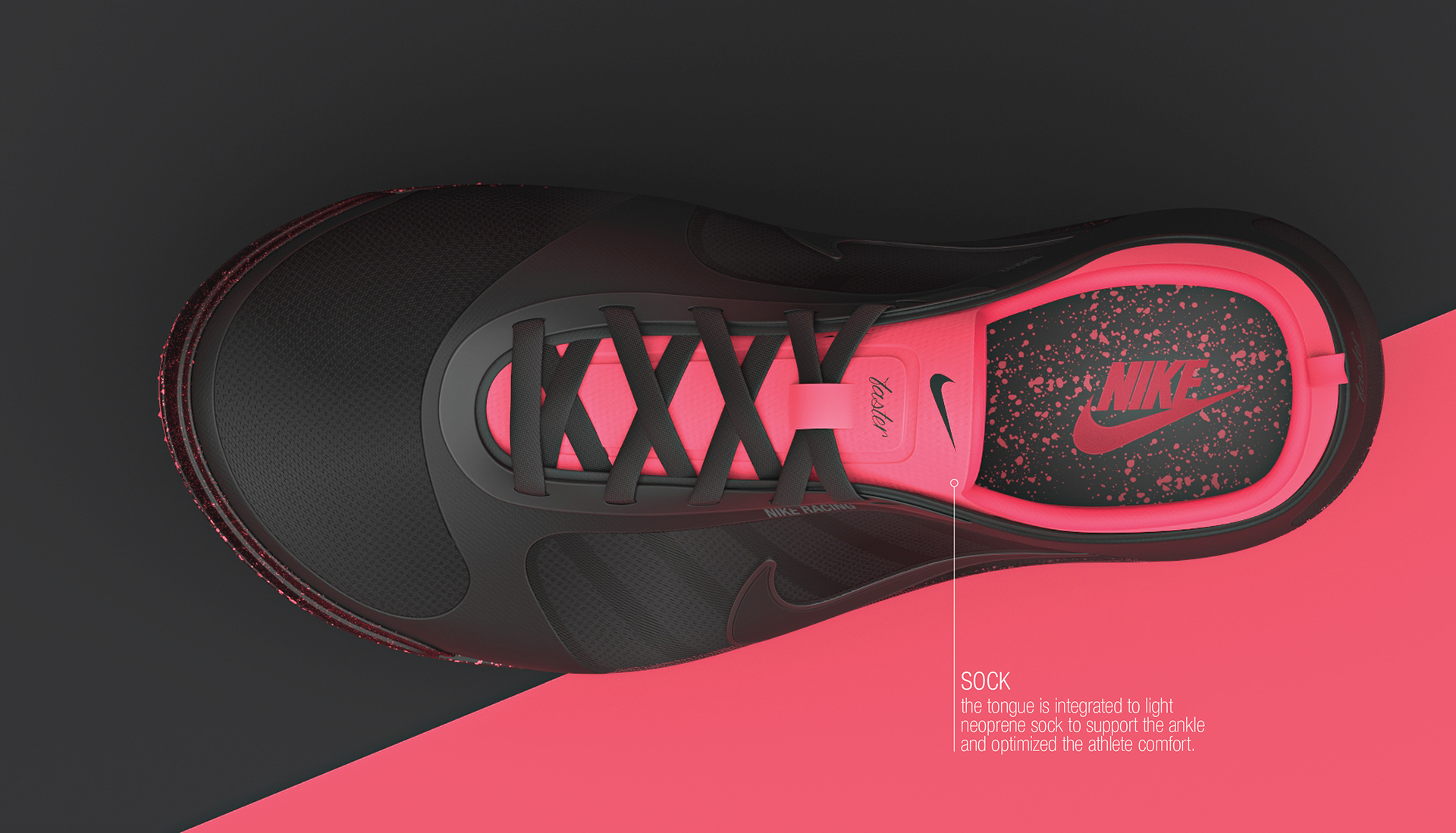 Nike，nike，comfortable，Faster，sneakers，Pink，Alias modeling，Keyshot rendering，