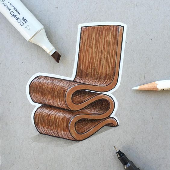 Hand drawn，chair，