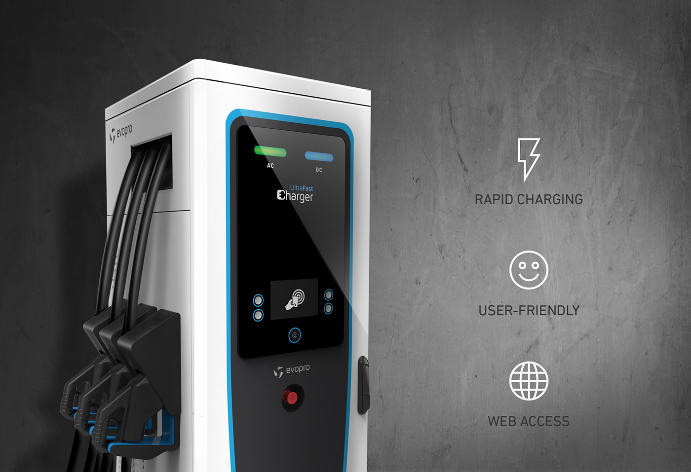 Electric vehicle charging pile，Interface design，Appearance design，DC charging，