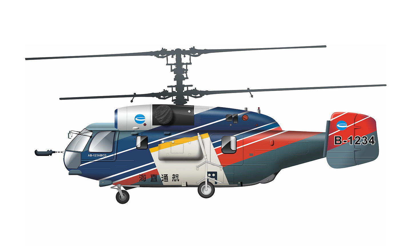 helicopter，Gold standard design，Xiong muguo，Helicopter Painting，