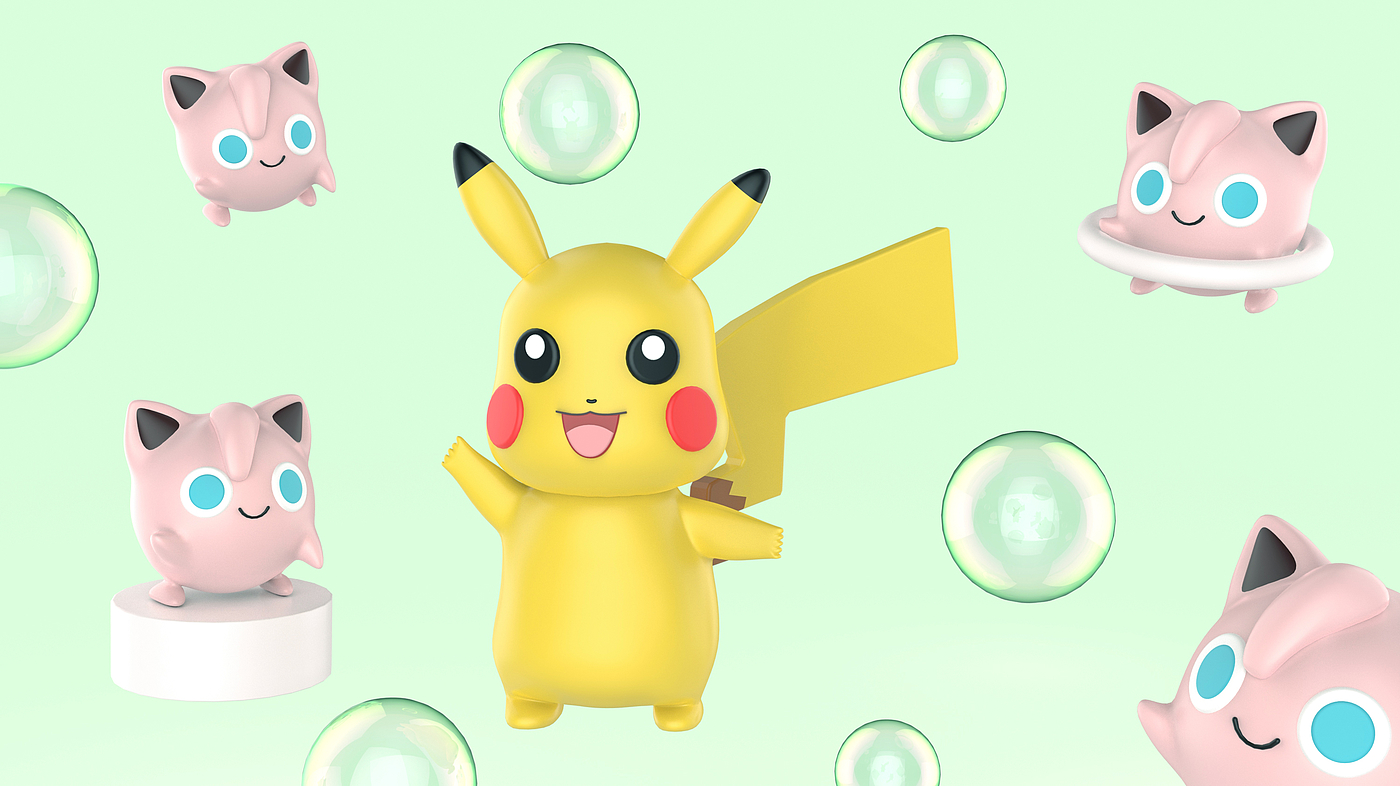 modeling，Render，Pikachu，