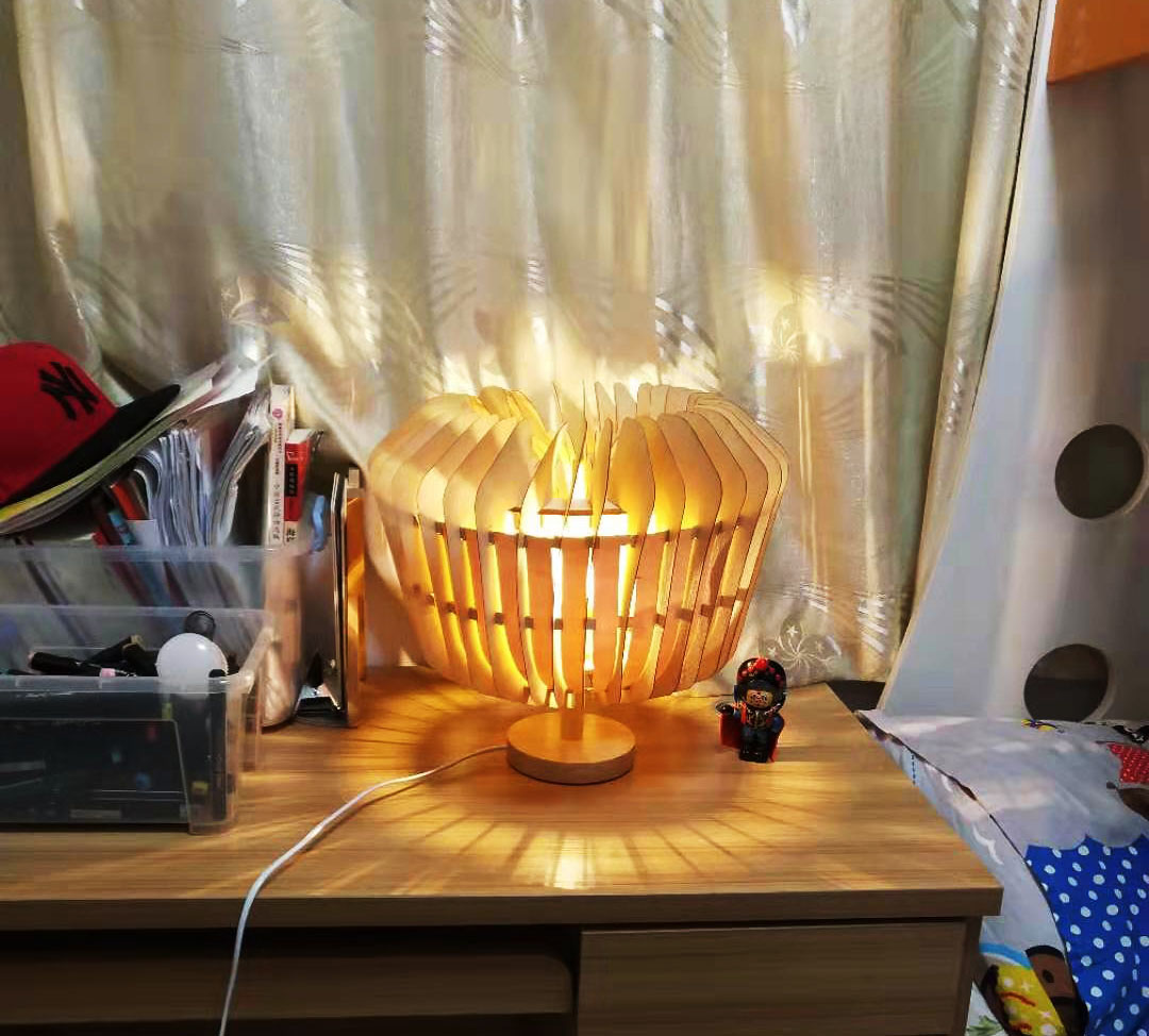 diy，Assembled products，Chip lamp，Atmosphere wood lamp，