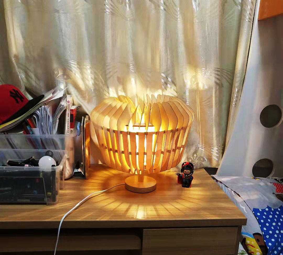 diy，Assembled products，Chip lamp，Atmosphere wood lamp，