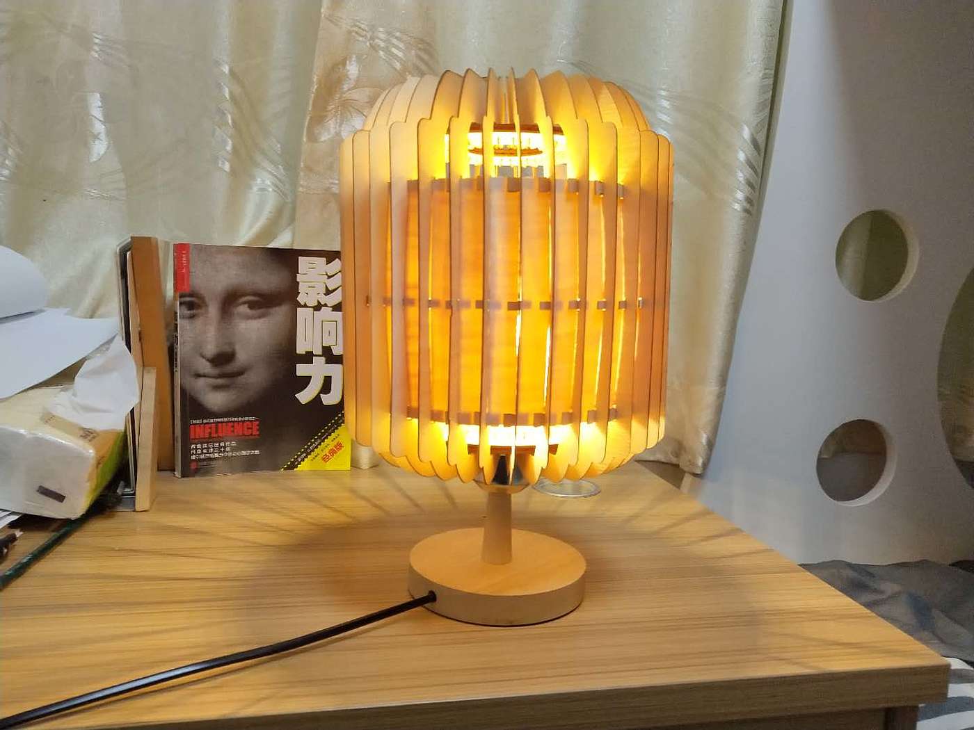 diy，Assembled products，Chip lamp，Atmosphere wood lamp，