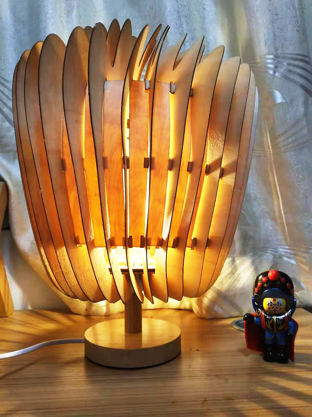 diy，Assembled products，Chip lamp，Atmosphere wood lamp，