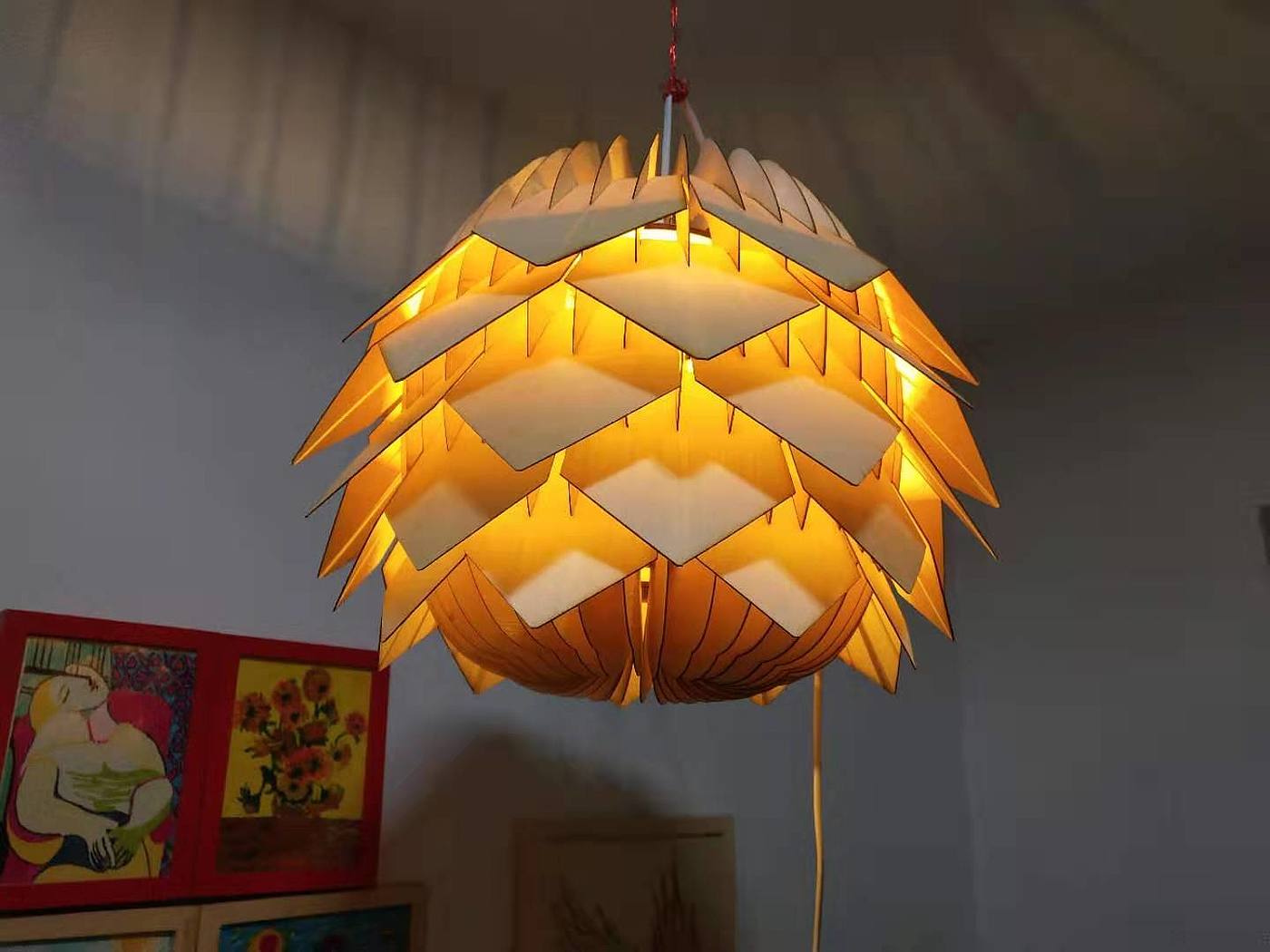 diy，Assembled products，Chip lamp，Atmosphere wood lamp，