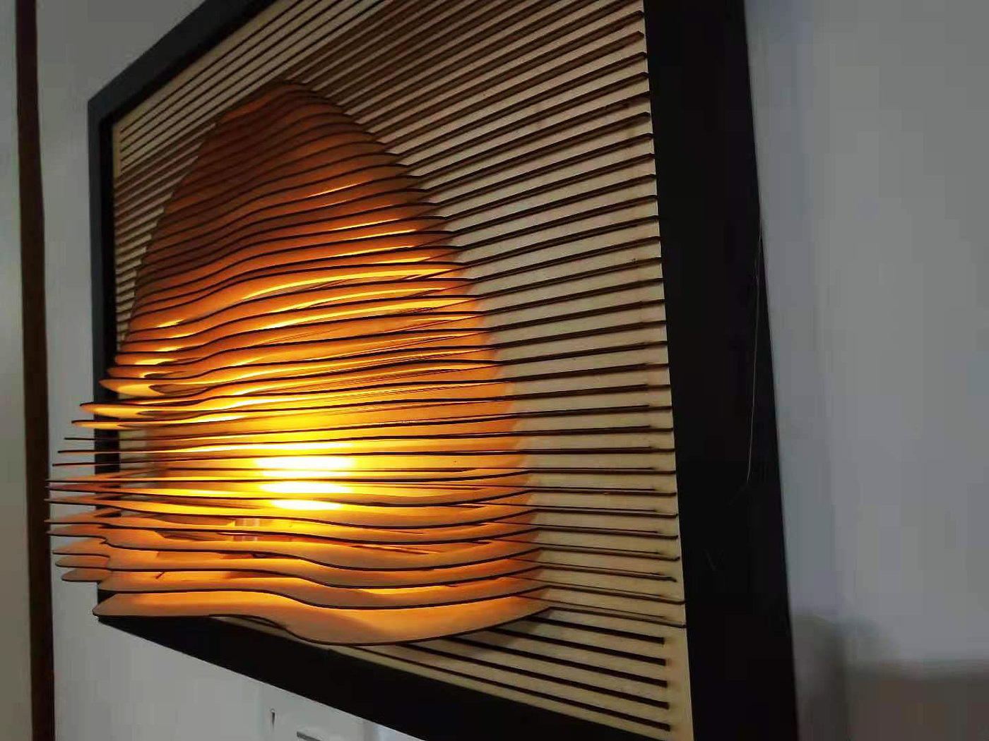 diy，Assembled products，Chip lamp，Atmosphere wood lamp，