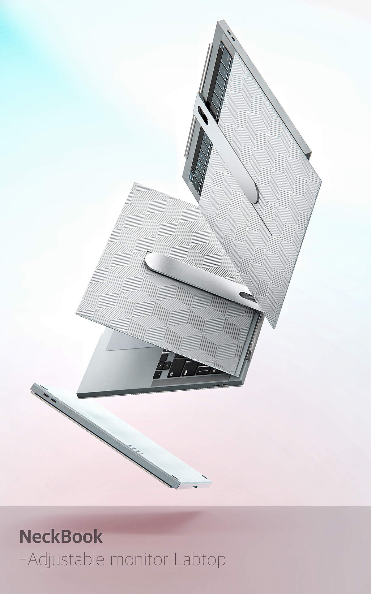 Notebook computer，Adjustable display，practical，