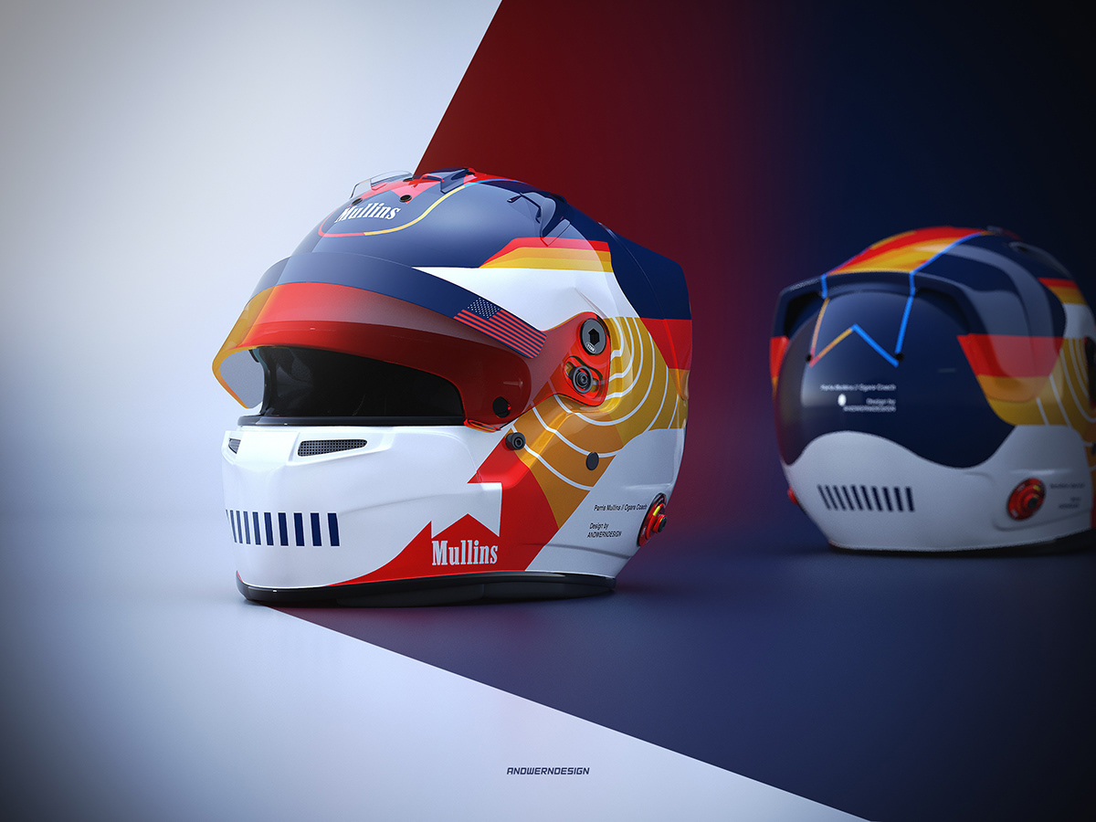 Mullins，Helmet design，Hand drawn，