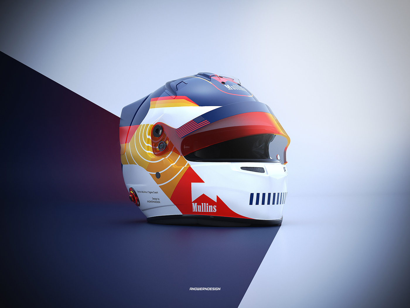 Mullins，Helmet design，Hand drawn，