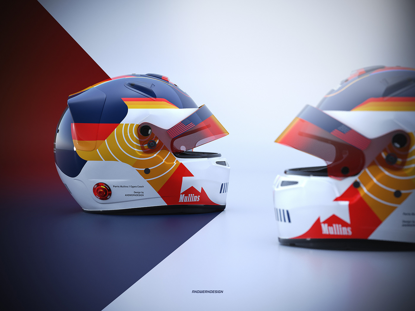 Mullins，Helmet design，Hand drawn，