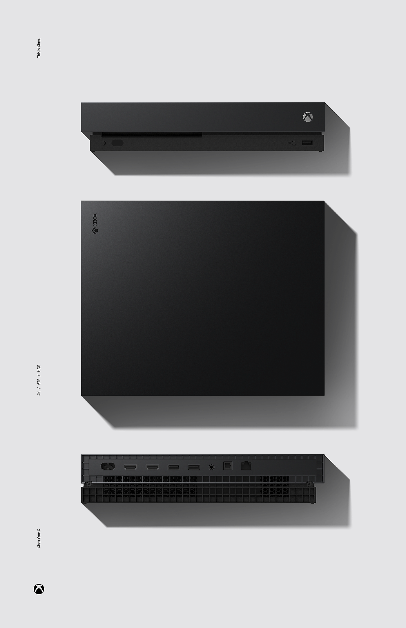 Xbox One X，微软，游戏盒子，小黑盒，游戏主机，黑色，