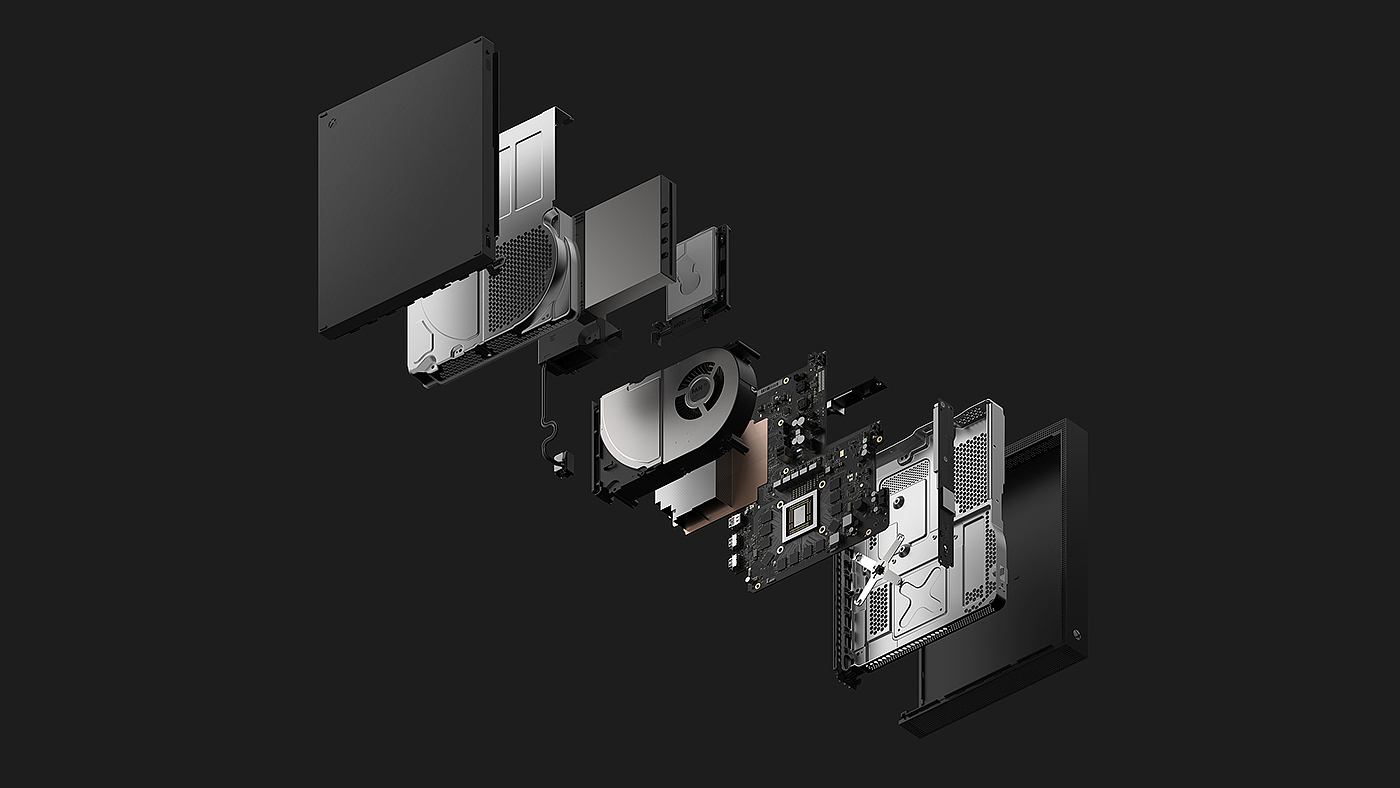 Xbox One X，微软，游戏盒子，小黑盒，游戏主机，黑色，