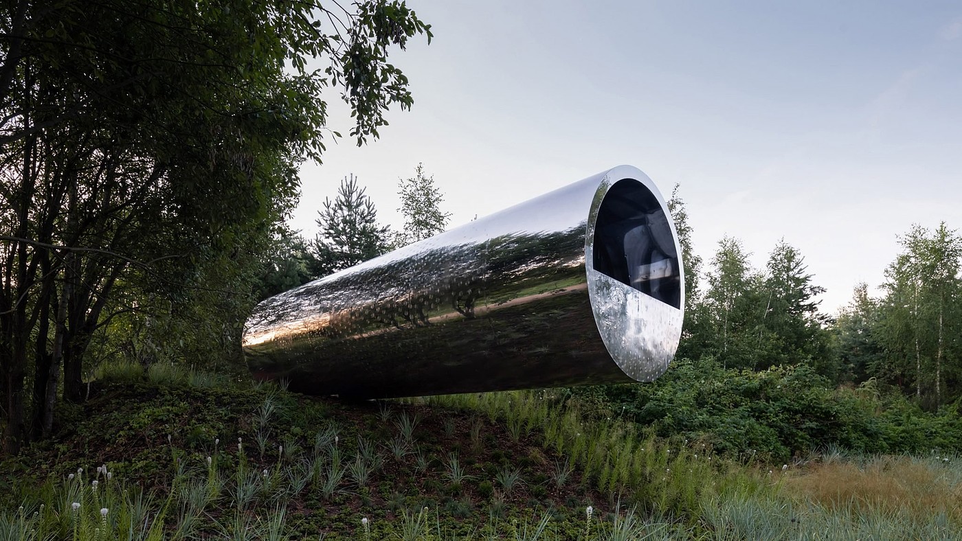 Tubular cabin，Architectural design，stainless steel，