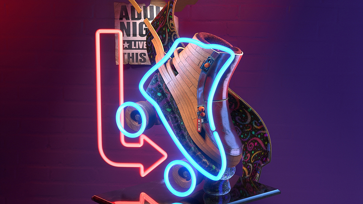 溜冰鞋，酷，艺术，Adob​​e Substance 3D，