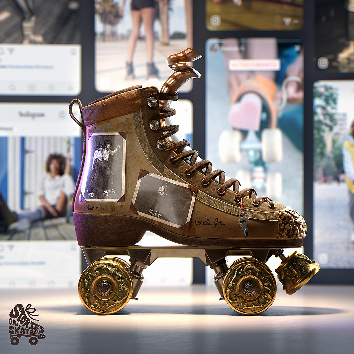 溜冰鞋，酷，艺术，Adob​​e Substance 3D，