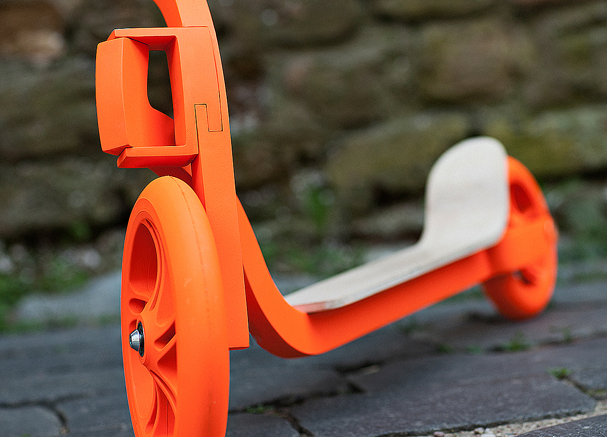 橙色，滑板车，折叠，创意，便携，