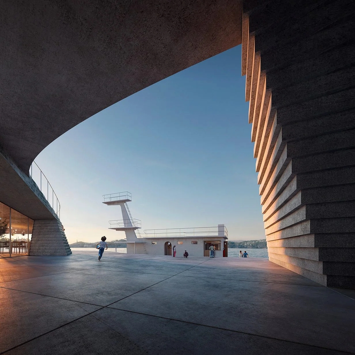 Harbour bathing beach，Norway，vitality，sustainable，