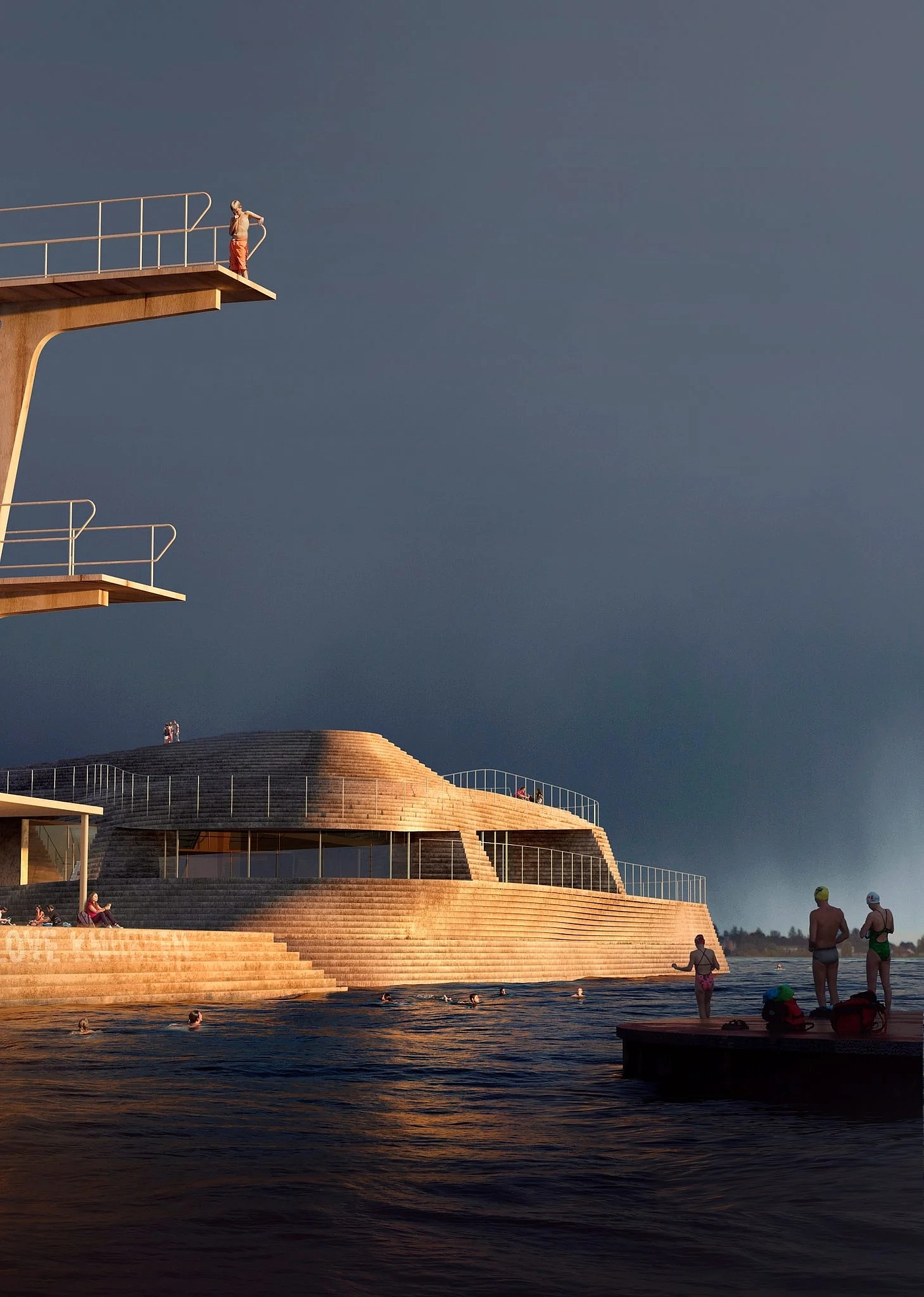 Harbour bathing beach，Norway，vitality，sustainable，