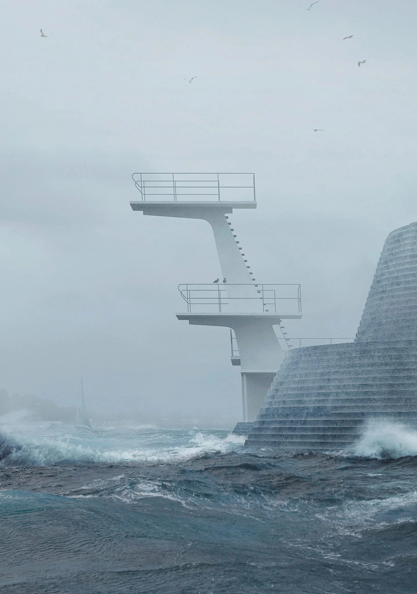 Harbour bathing beach，Norway，vitality，sustainable，