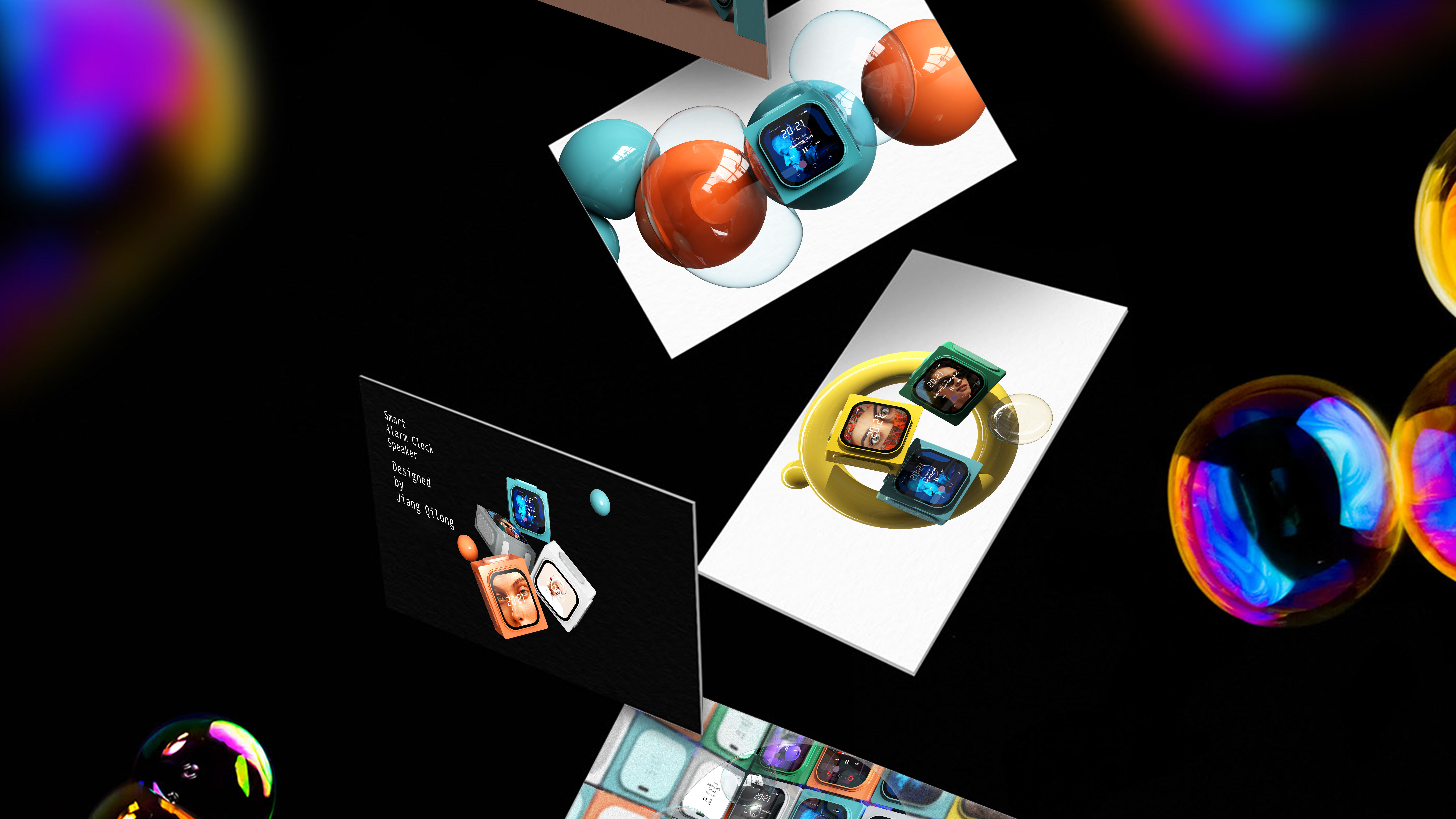 loudspeaker box，alarm clock，electronic product，industrial design，product design，ball，Simplicity，Minimalist，