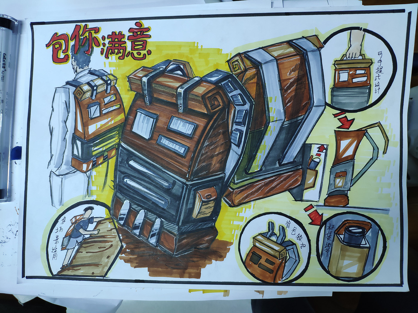 Hand drawn，industrial design，Line，marker pen，Coloring，page，