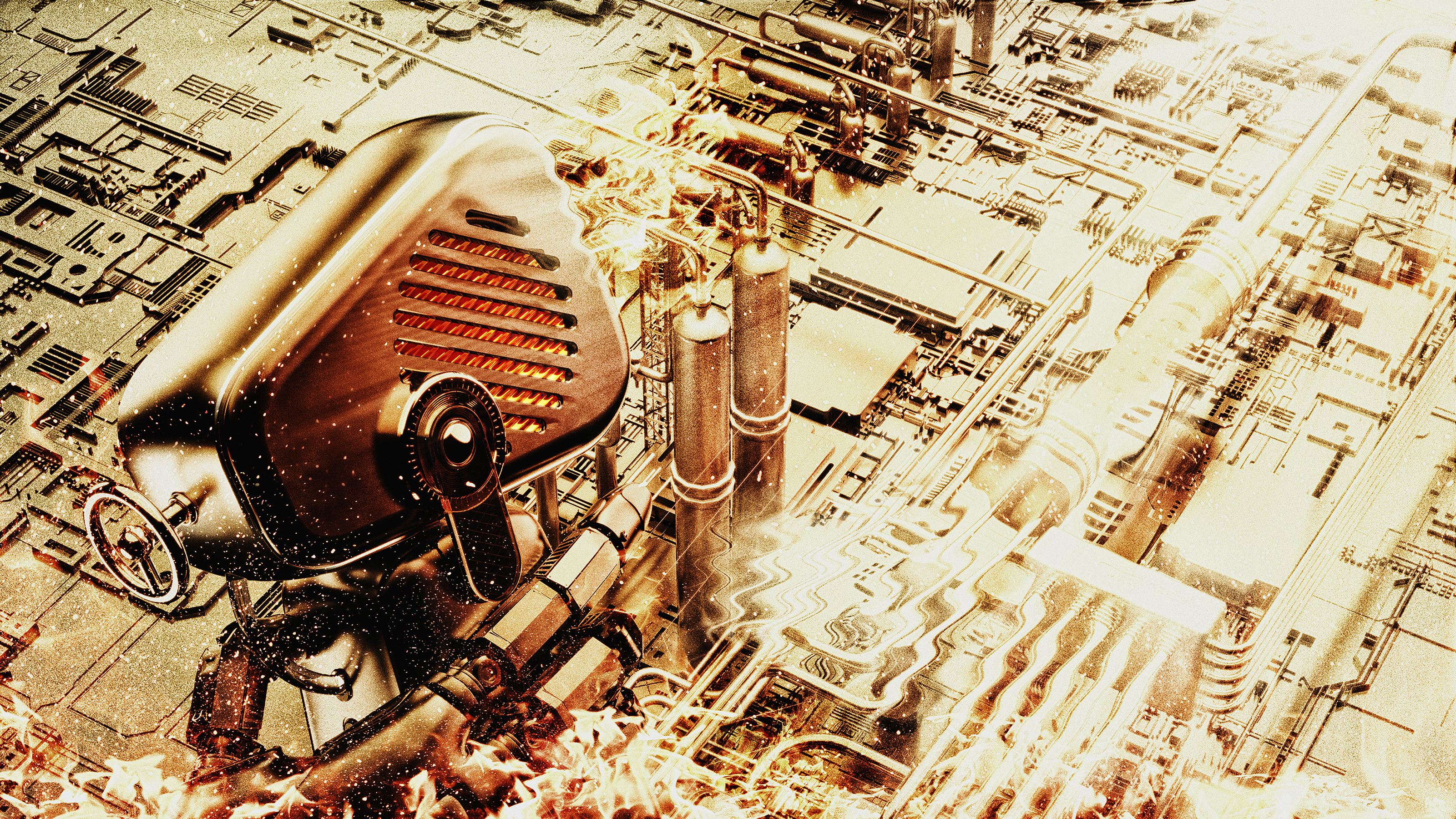 Cyberpunk，Steam cooling and hot air blower，Break the ice，future market，Punk billboard，No more，trend，Tribute to classic，