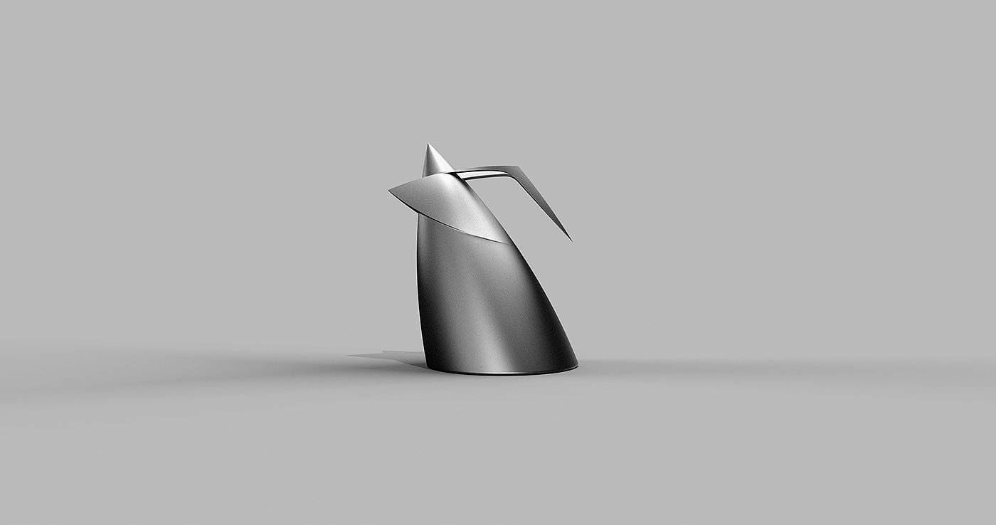 kettle，industrial design，minimal，oblique，