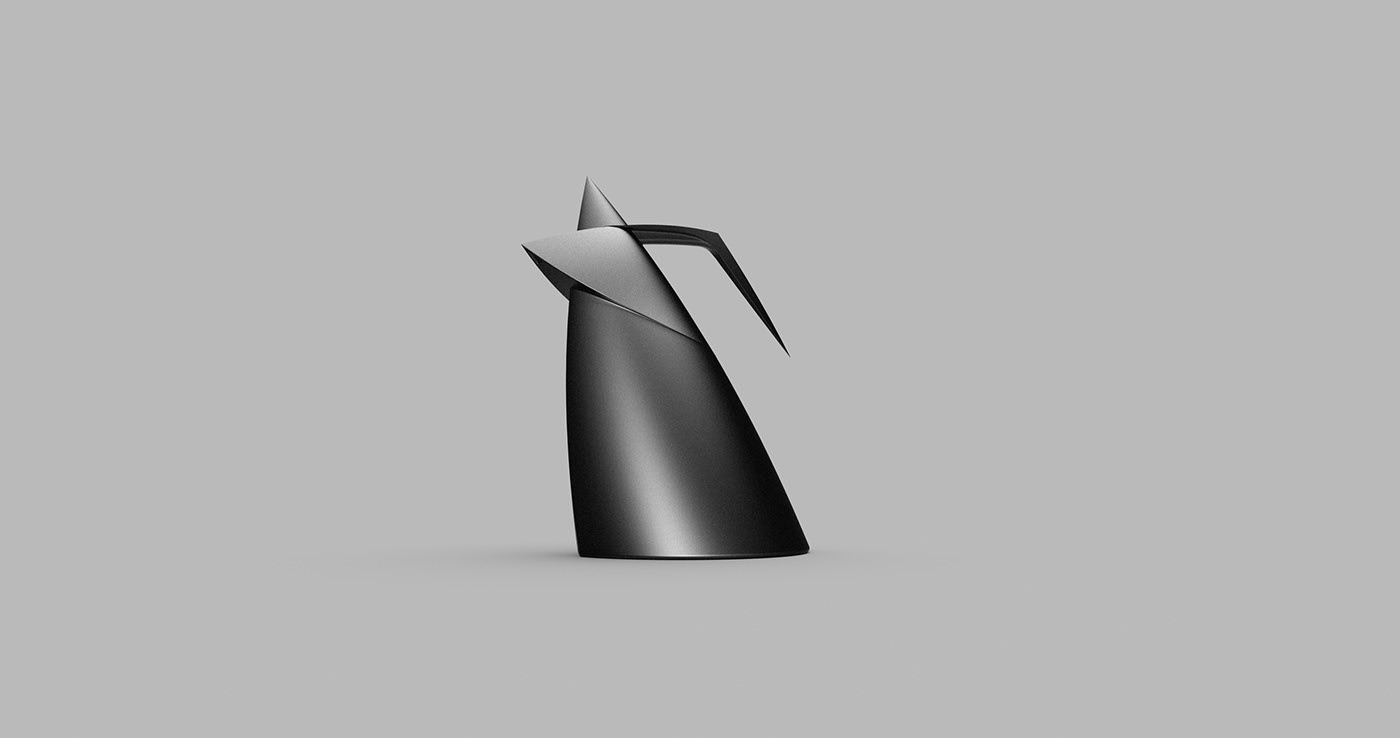kettle，industrial design，minimal，oblique，