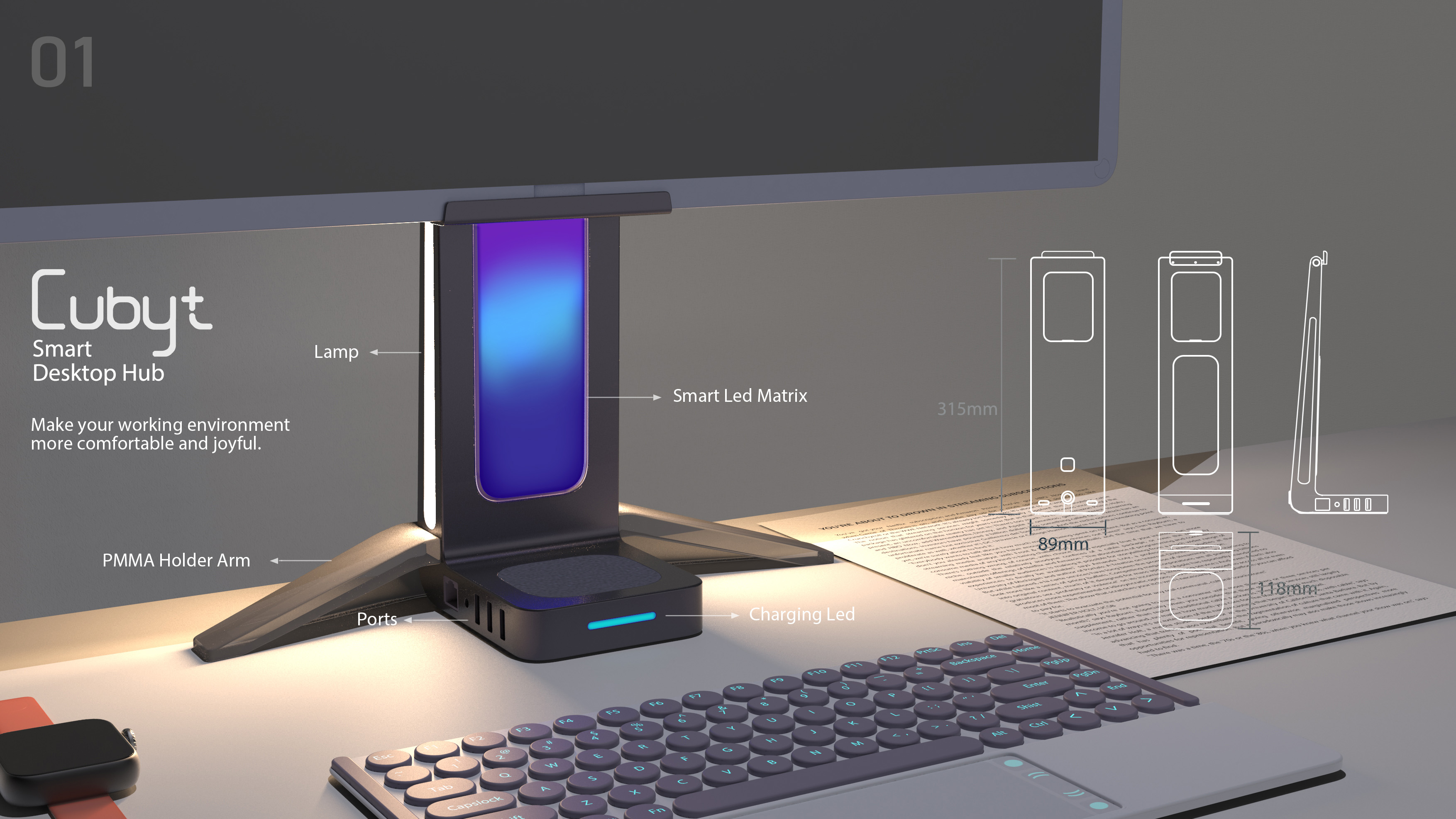 DESKTOP，IOT，holder，lamp，smart，pc，