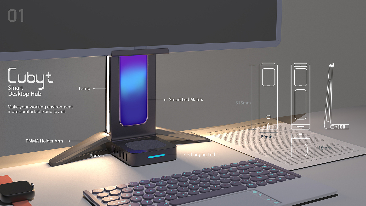 DESKTOP，IOT，holder，lamp，smart，pc，