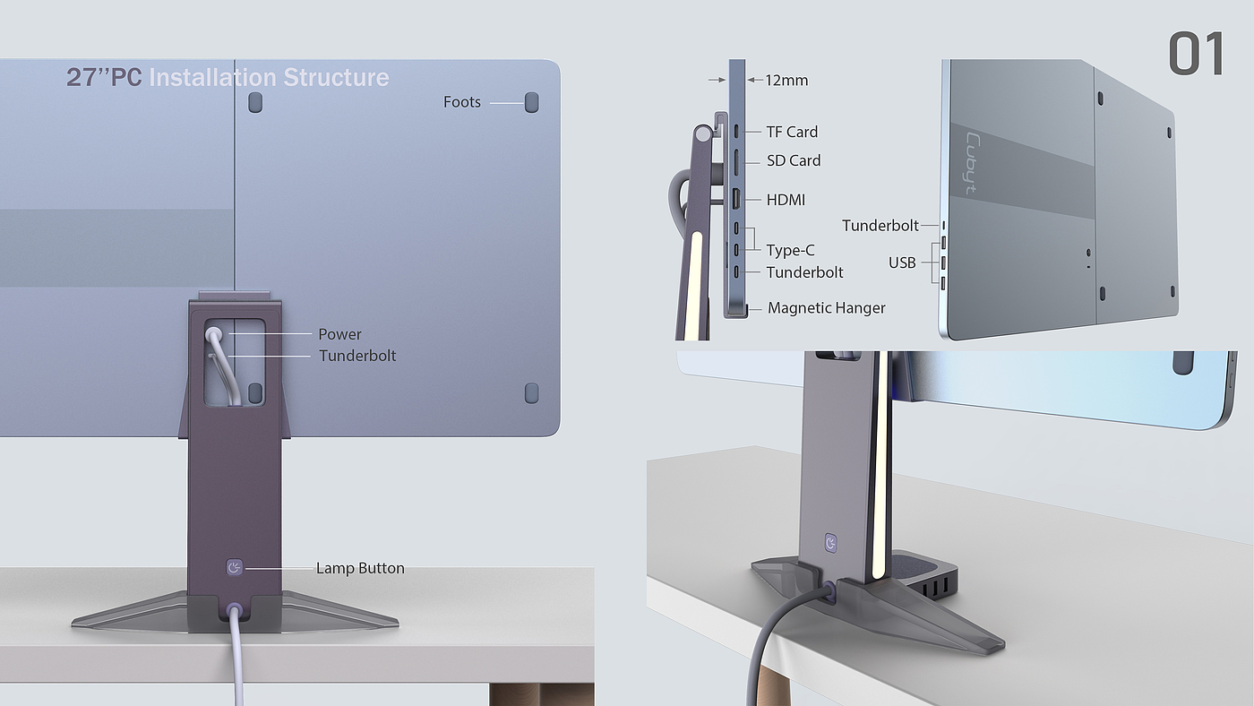 DESKTOP，IOT，holder，lamp，smart，pc，