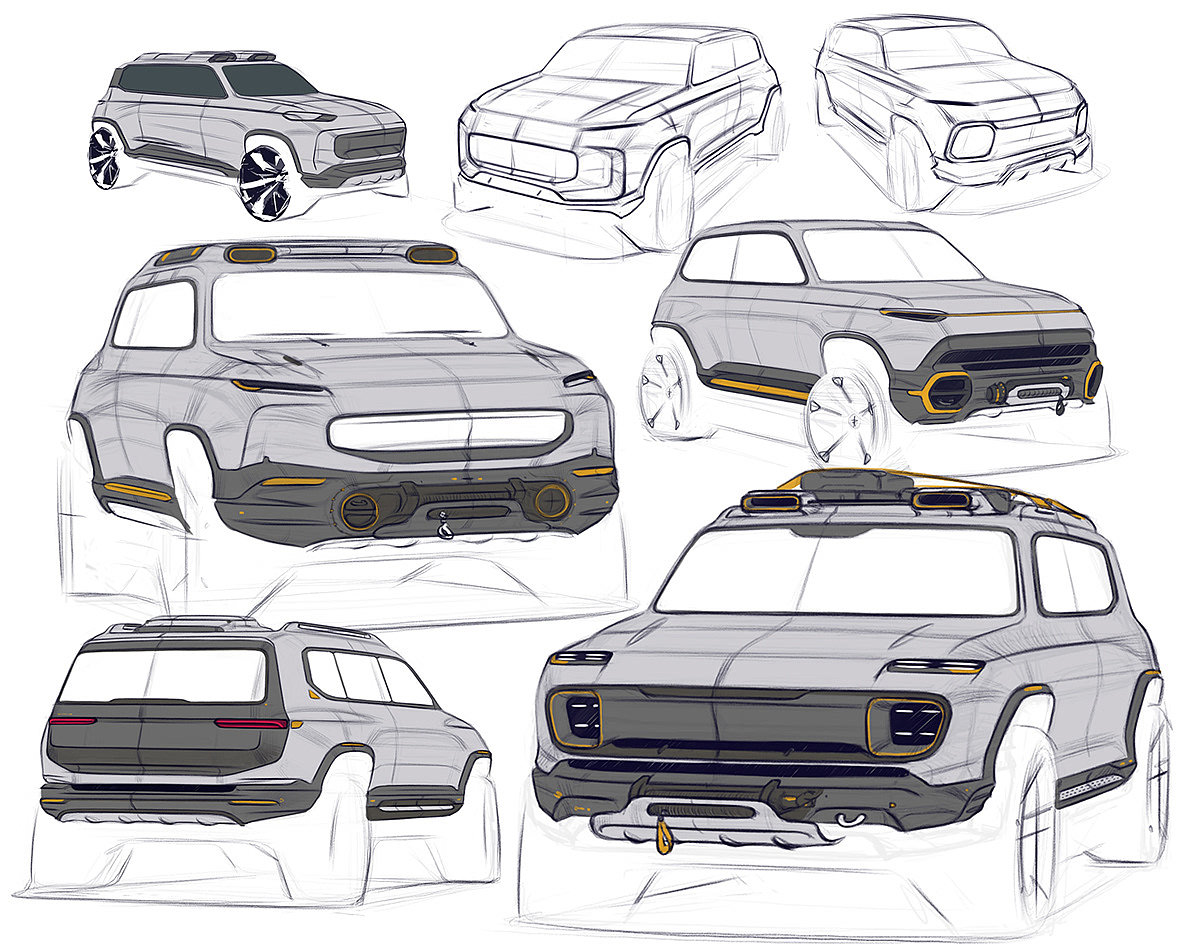 automobile，suv，sketch，concept，