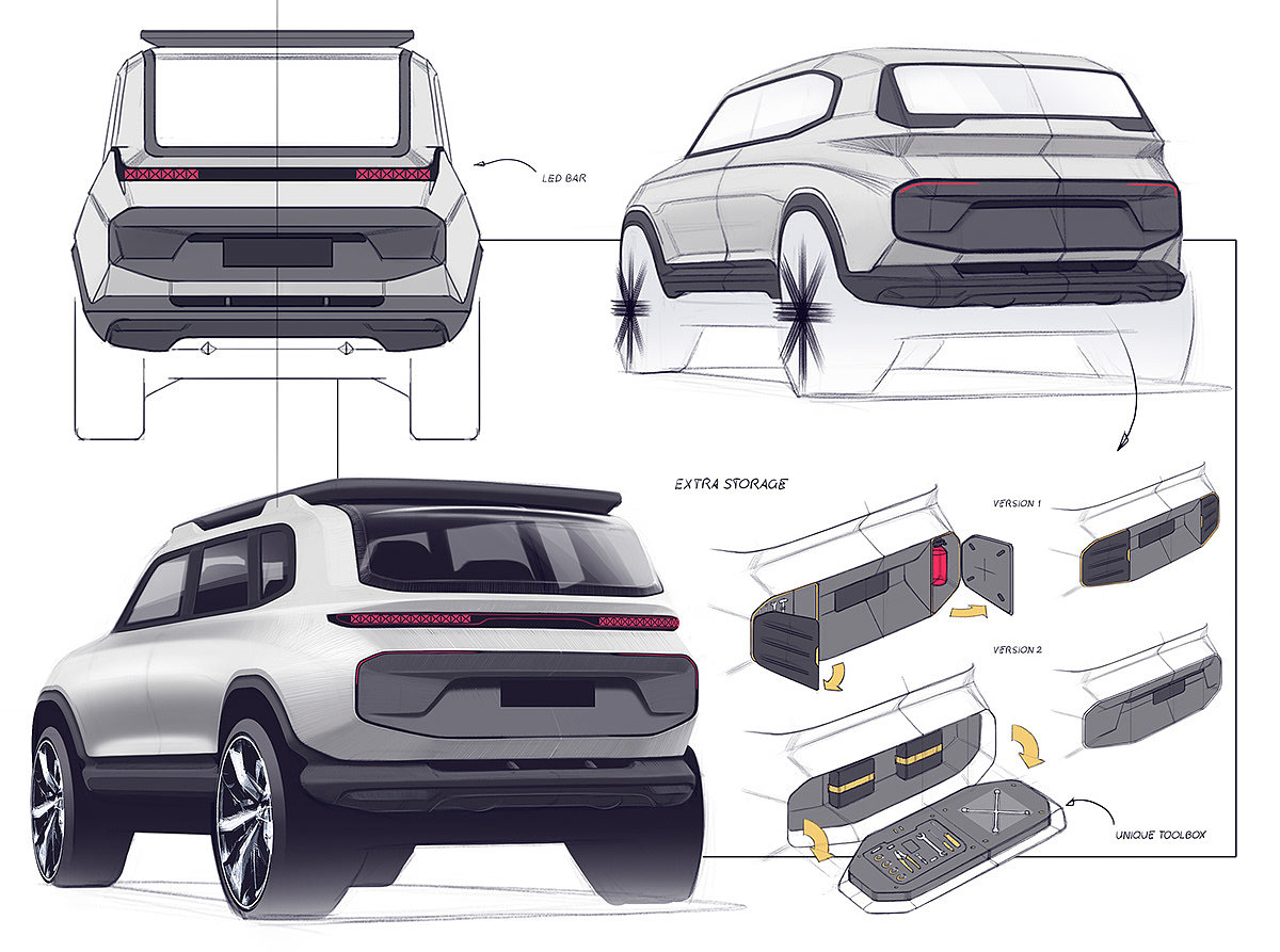 汽车，suv，草图，概念，