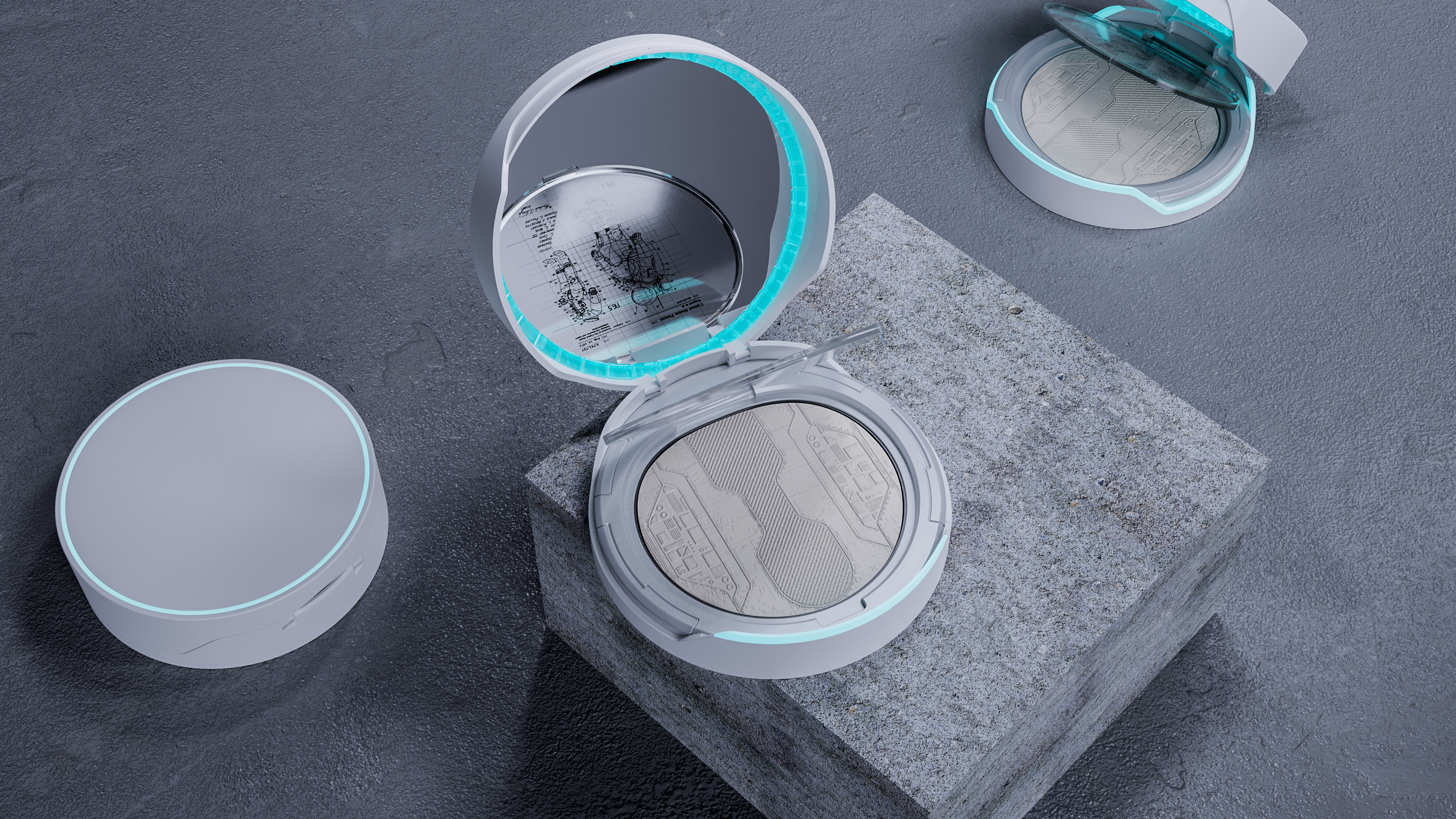 air cushion，Foundation make-up，Box，science and technology，future，Beauty makeup，Make-up，Cosmetics，